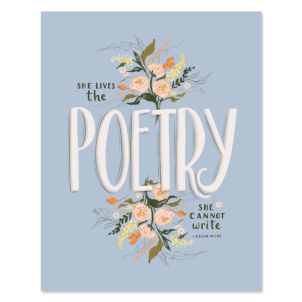 She Lives The Poetry She Cannot Write - Print - Wall Art - Spring Art ...
