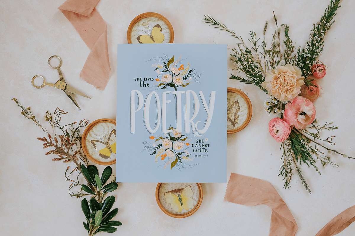She Lives The Poetry She Cannot Write - Print - Wall Art - Spring Art ...