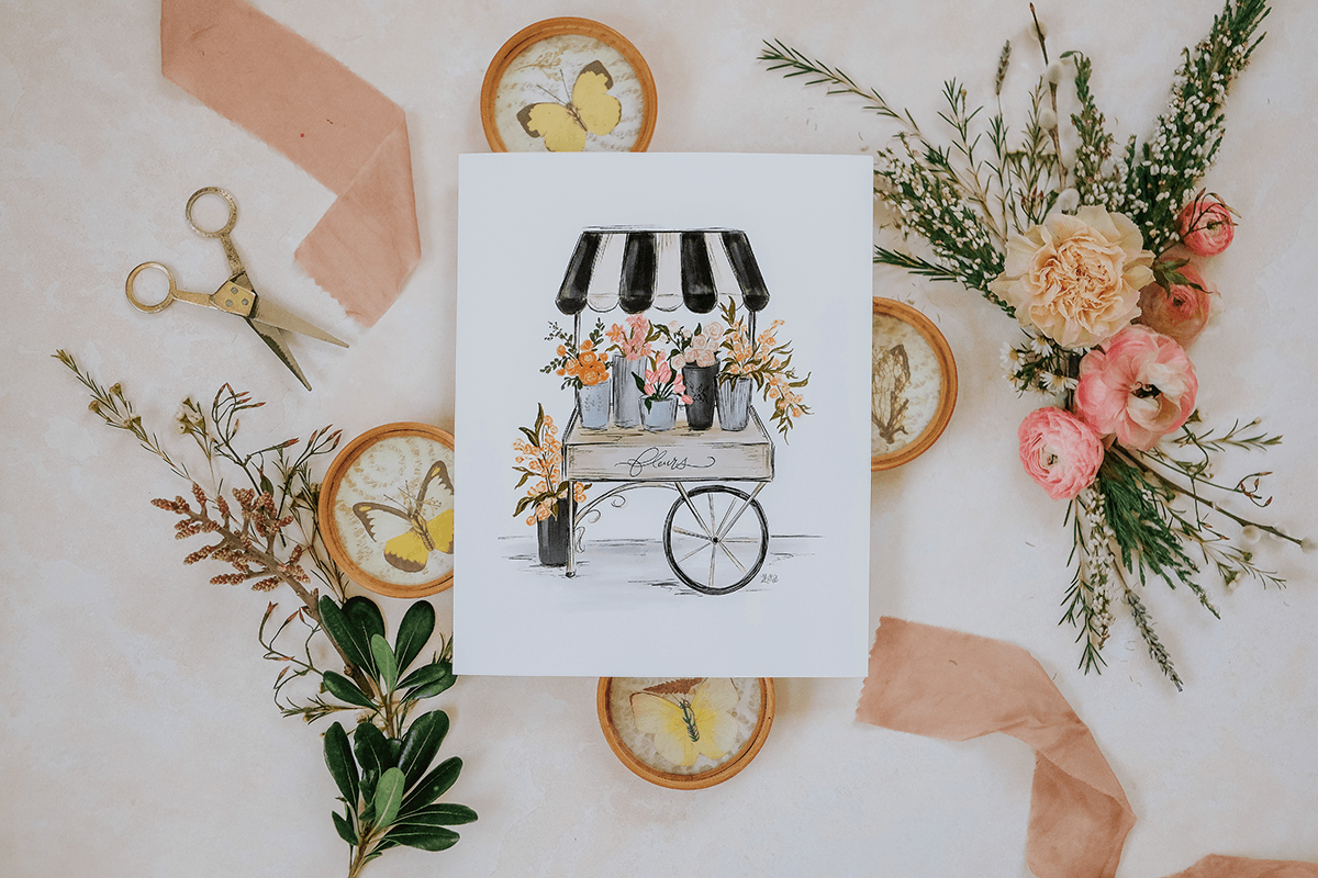 French Flower Cart - Print - Lily & Val