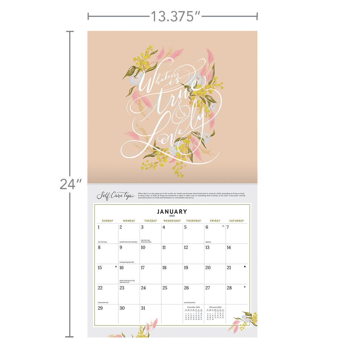 Be Gentle With Yourself 2023 Wall Calendar