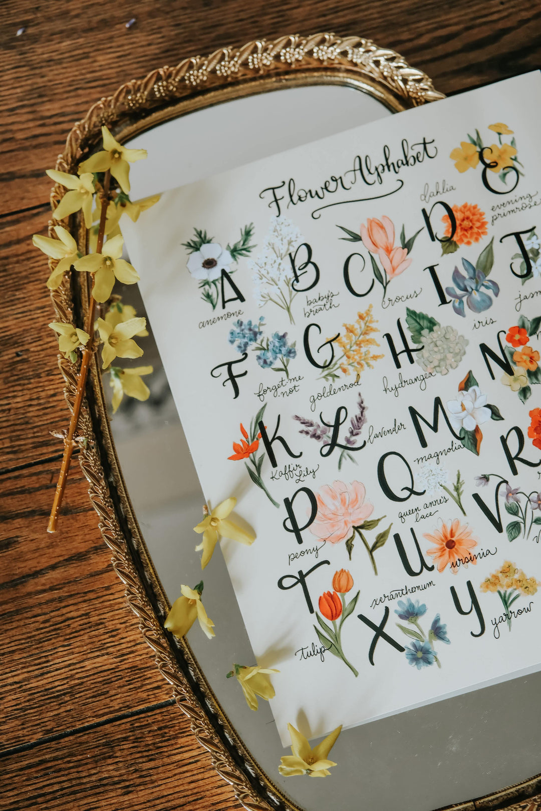 Flower Alphabet, image size:1080x1620