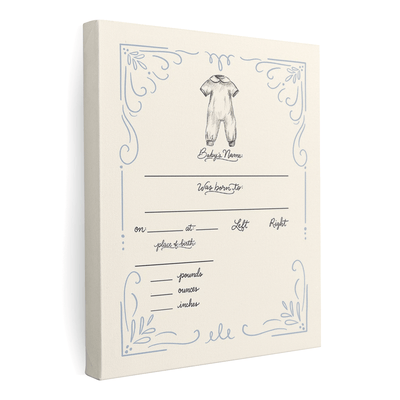 Fill In The Blank Baby Birth Stats Print - Boy