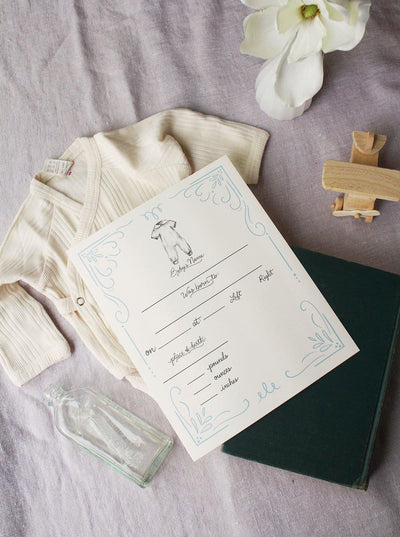 Fill In The Blank Baby Birth Stats Print - Boy - Lily & Val