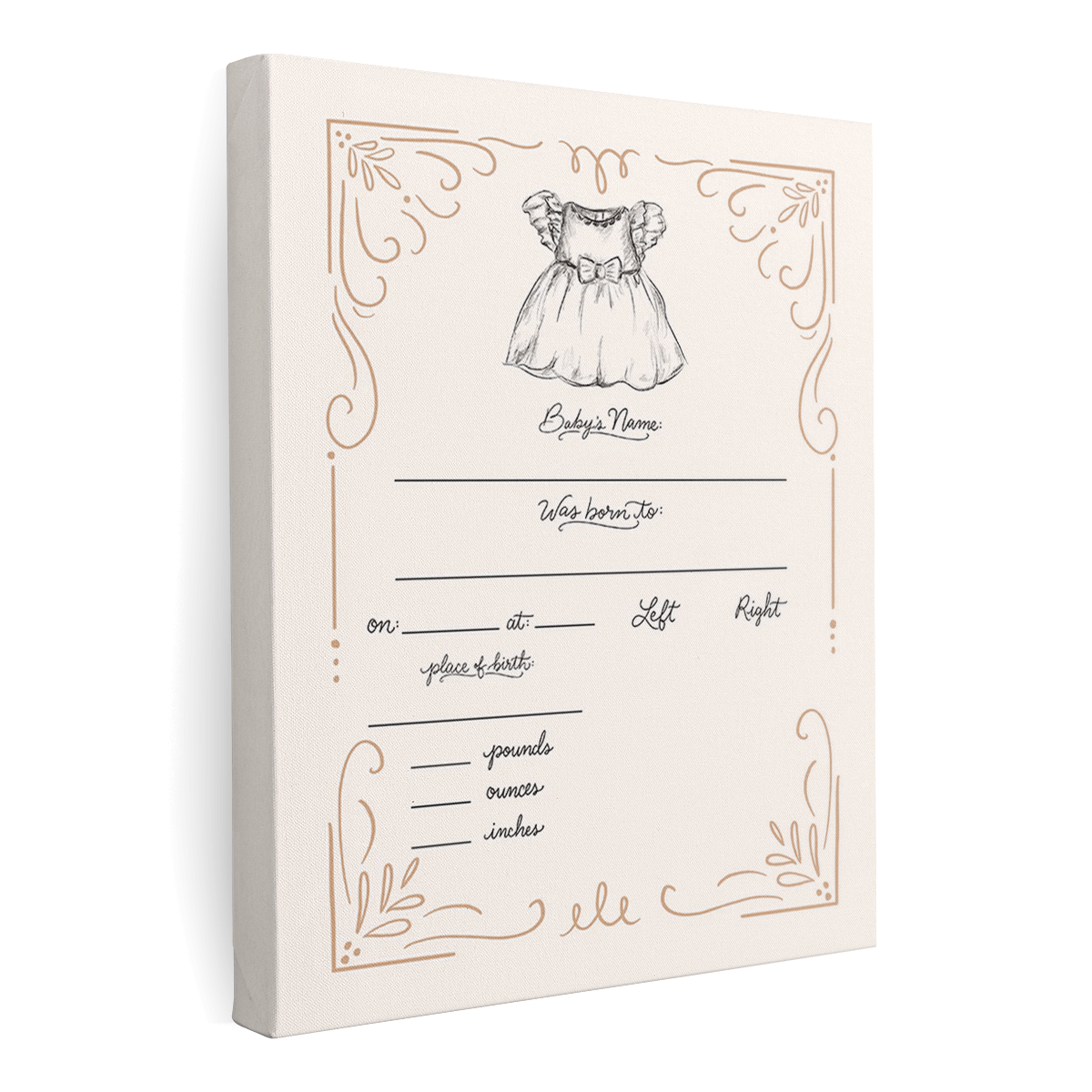 Fill In The Blank Baby Birth Stats Print - Girl