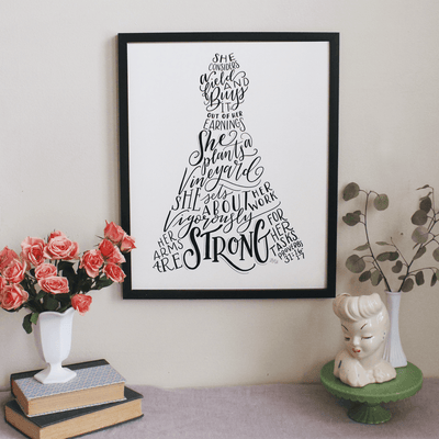 Proverbs 31 A-Line Dress Figure - Print - Lily & Val