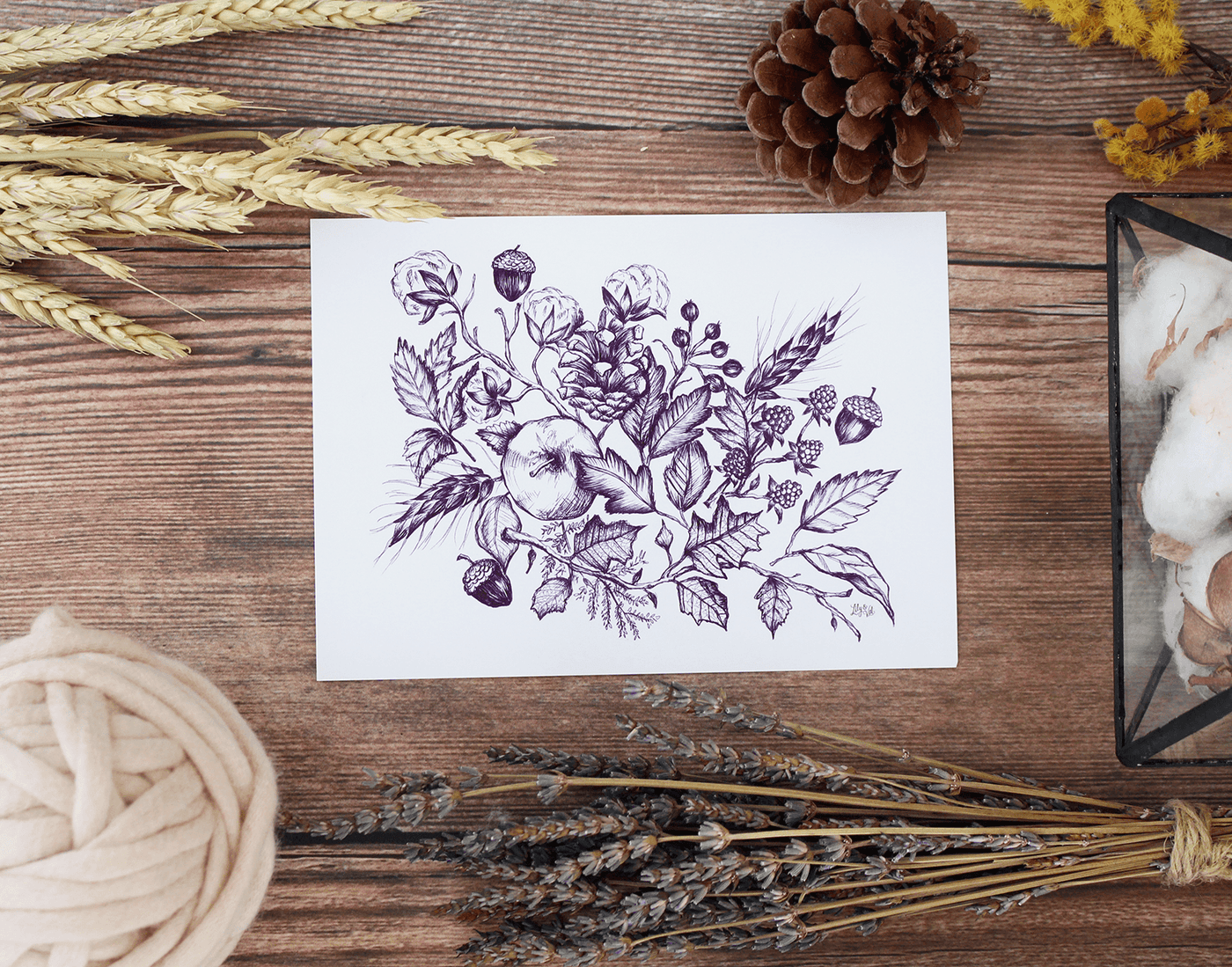Fall Botanical (Plum) - Print - Lily & Val