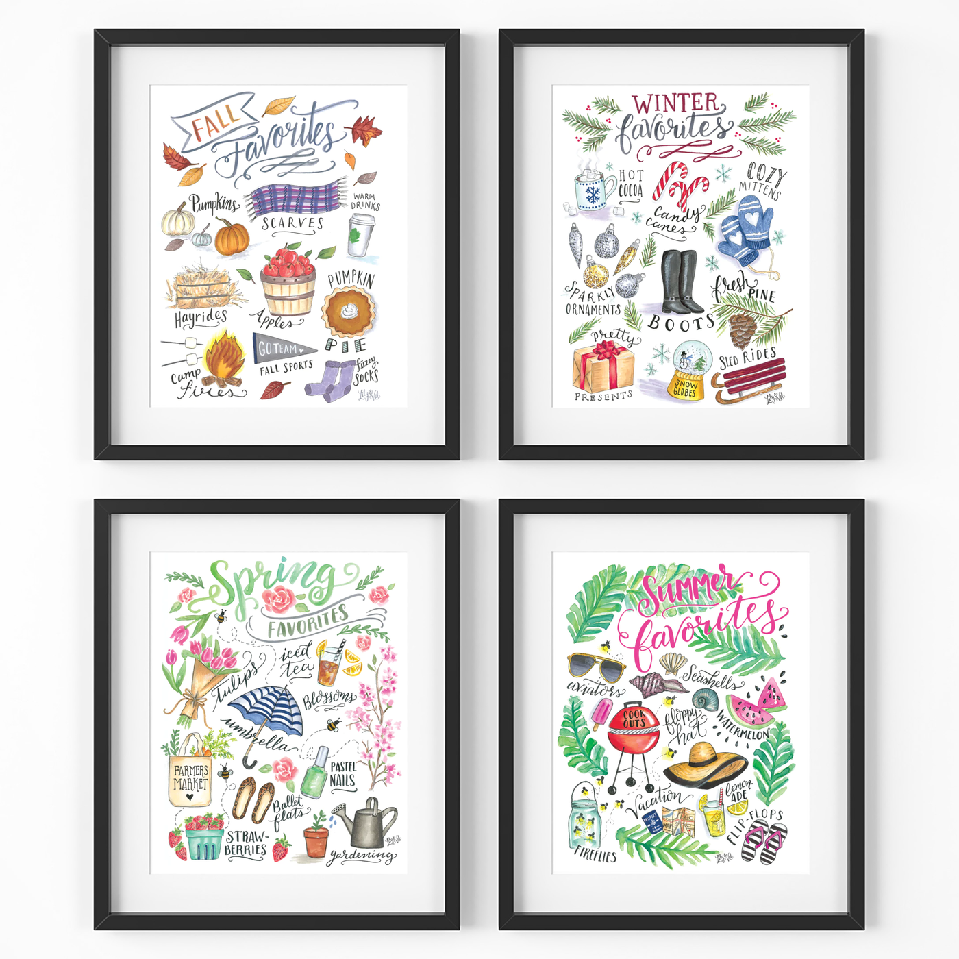 Seasonal Favorites - Set of 4 Prints