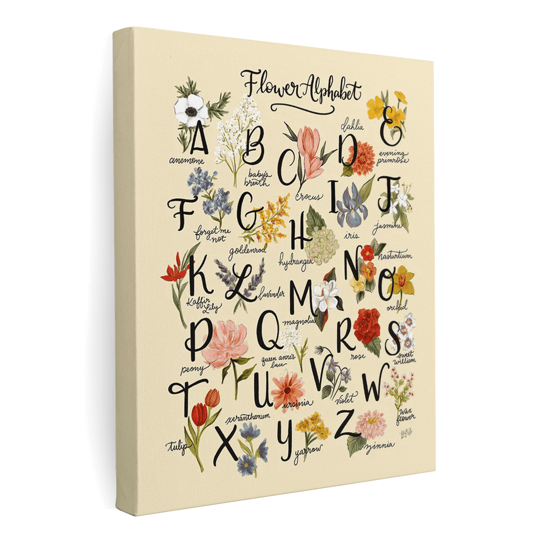 Flower Alphabet, image size:1080x1080