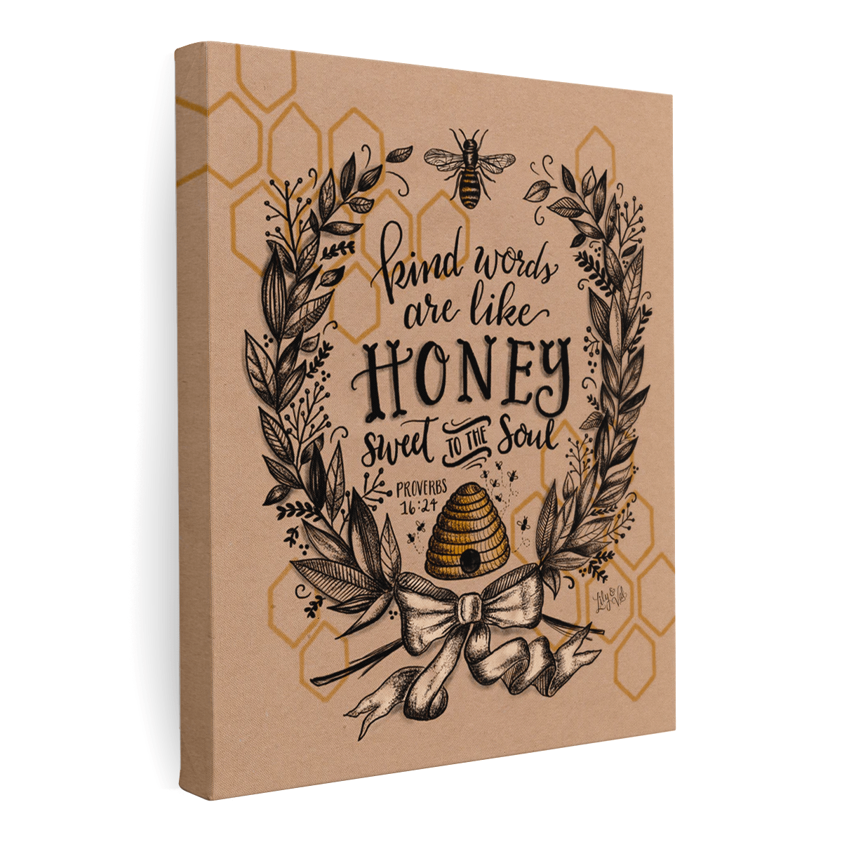Kind Words Are Like Honey - Kraft Paper Print