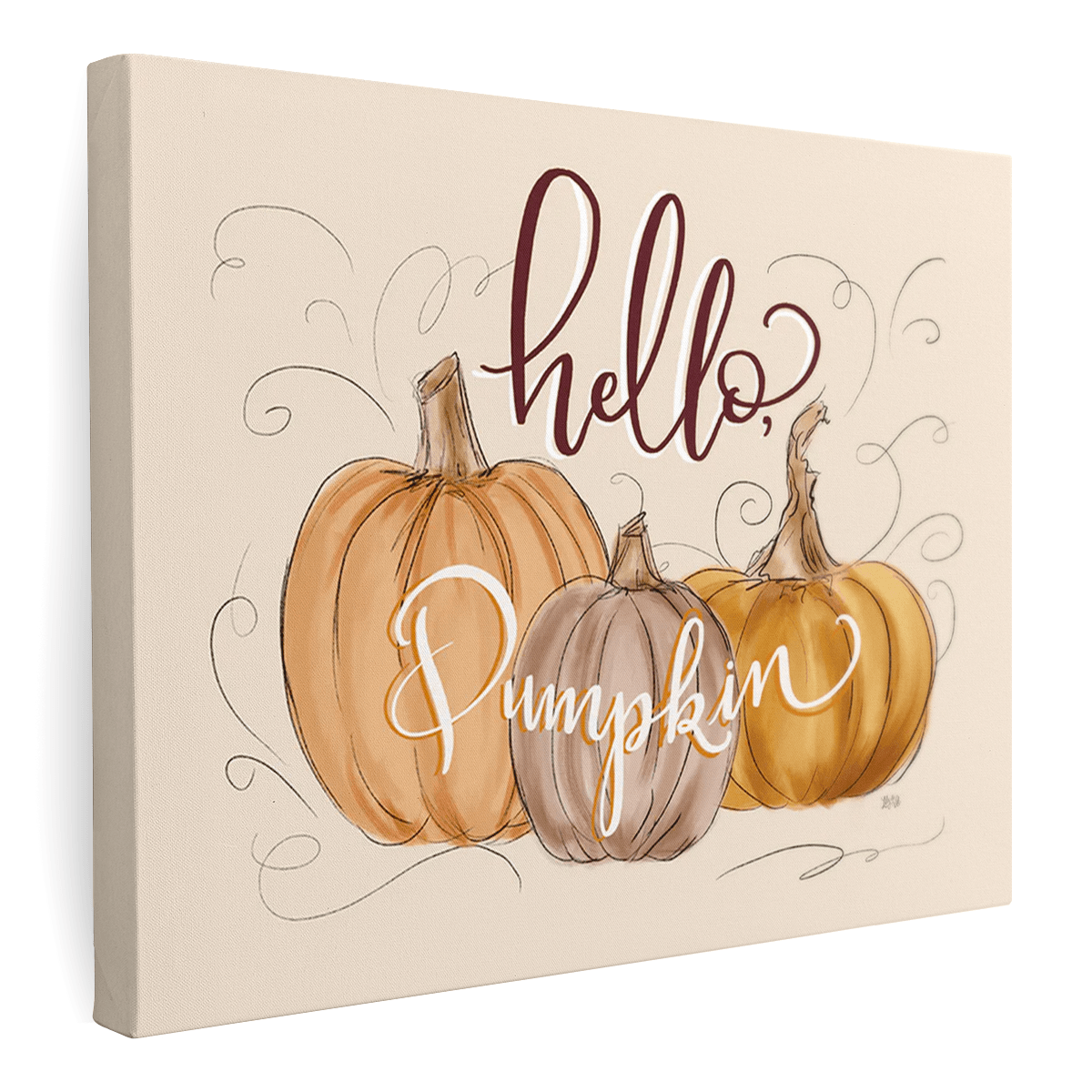 Hello Pumpkin - Print - Fall Decor - Pumpkin Art - Hand-drawn Fall Art ...