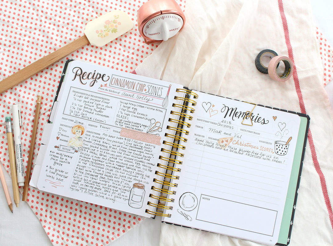 Family Kitchen Recipe Keeper - Cookbook - Keepsake Kitchen Diary