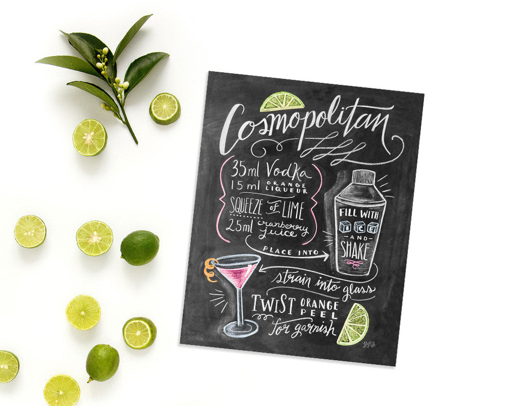 Cosmopolitan Cocktail Recipe - Print - Lily & Val