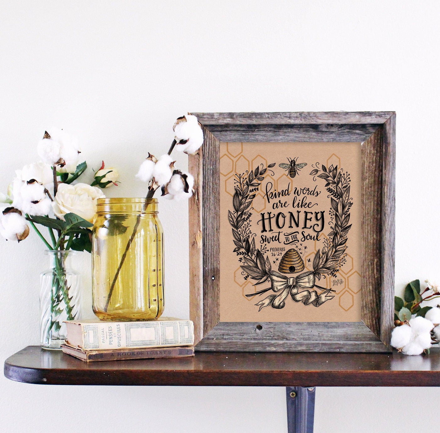 Kind Words Are Like Honey - Kraft Paper Print - Lily & Val