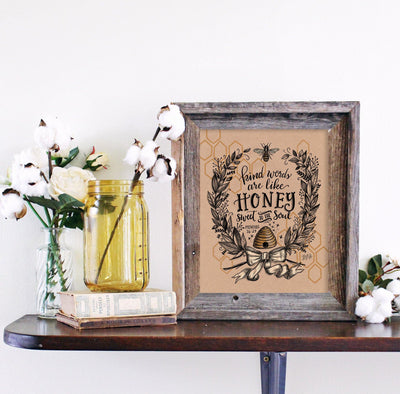 Kind Words Are Like Honey - Kraft Paper Print - Lily & Val