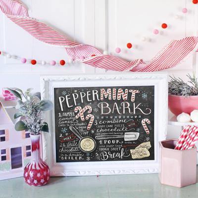lily's white chocolate bar peppermint Christmas Wall Art - Merry and Bright - Christmas Print - Christmas Decor - Merry and Bright Sign - Chalkboard Sign