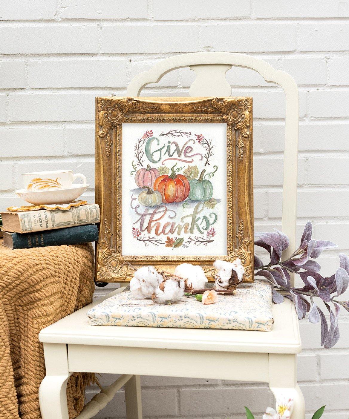 Give Thanks - Watercolor Print - Lily & Val