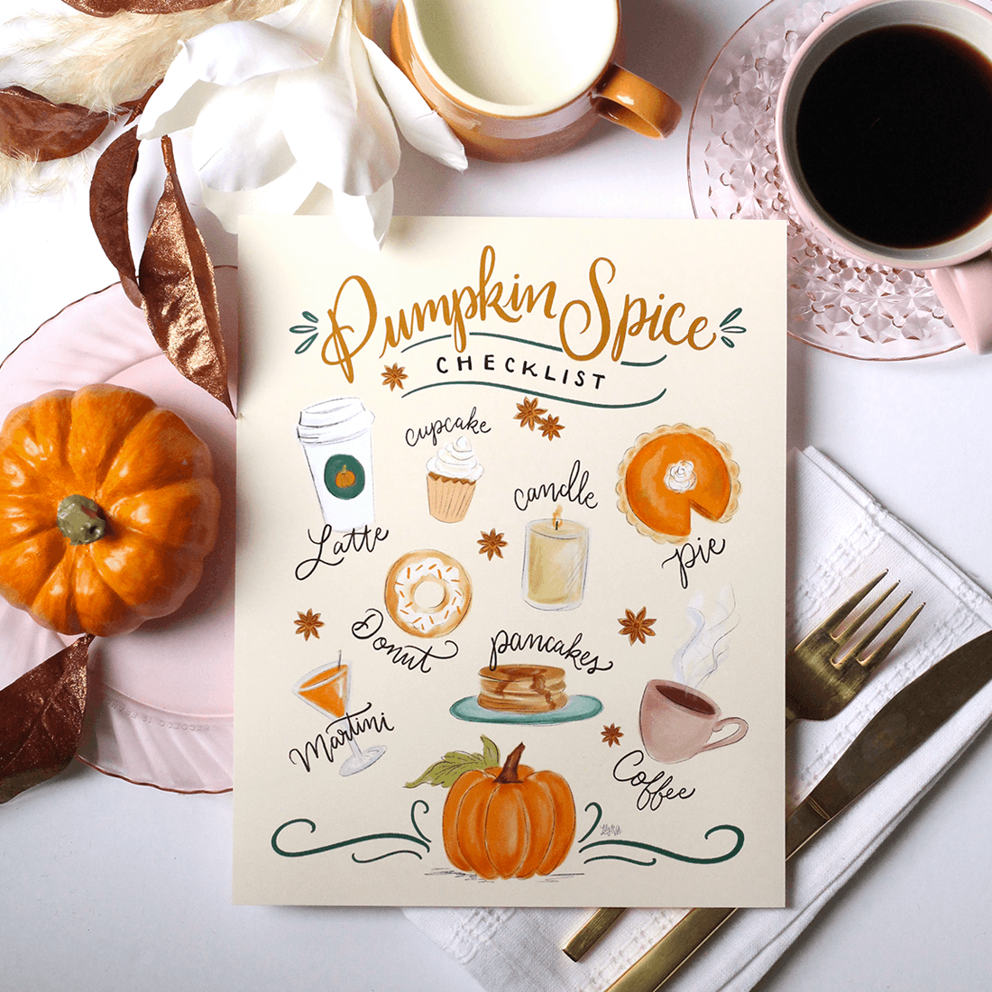 Pumpkin Spice Checklist - Print - Lily & Val