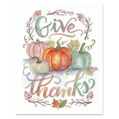 Give Thanks - Watercolor Print