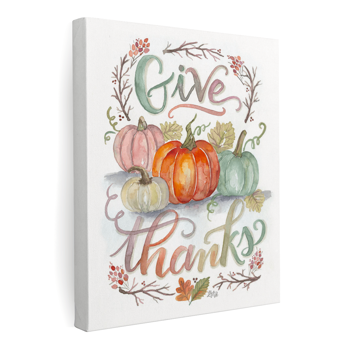 Give Thanks Print - Fall Art - Illustrated Art - Autumn Decor ...