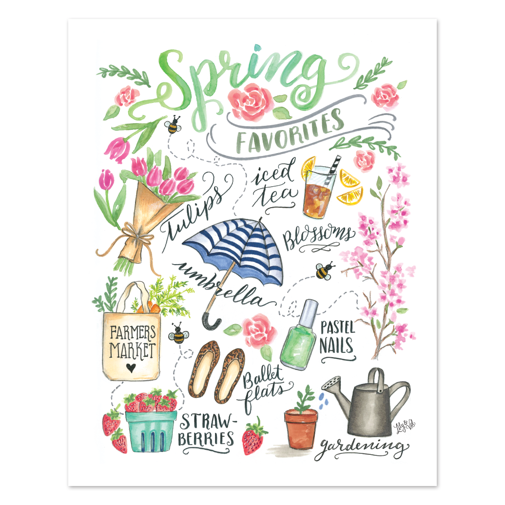 Spring Favorites Print - Illustrated Art - Spring Favorites - Spring ...