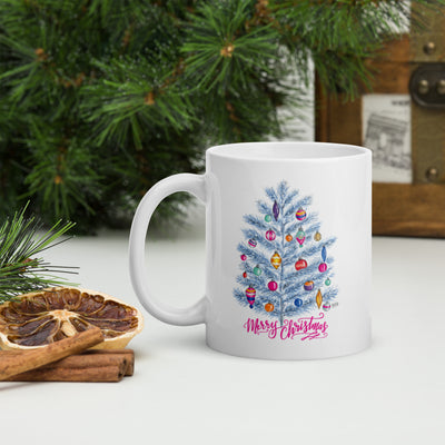 Merry Christmas Bauble Tree - Ceramic 11oz Mug